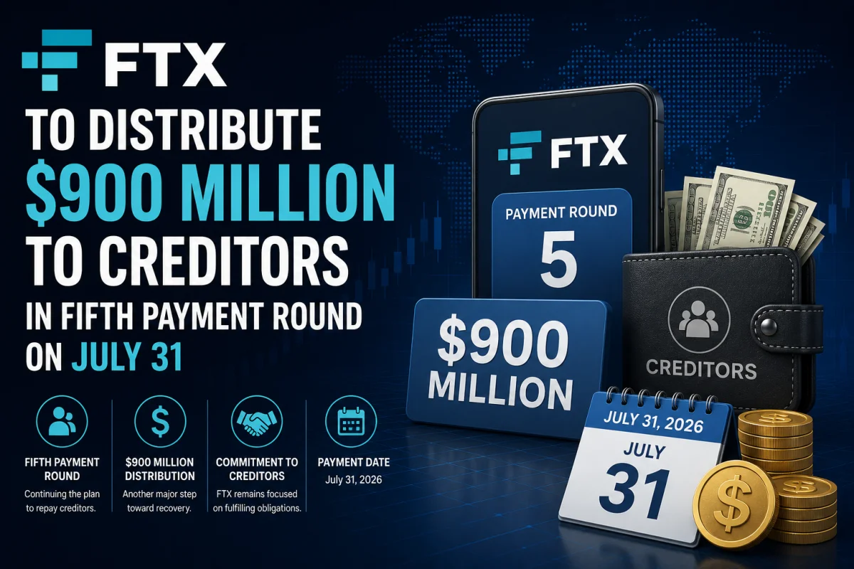 FTX to Distribute $900 Million to Creditors in Fifth Payment Round on July 31