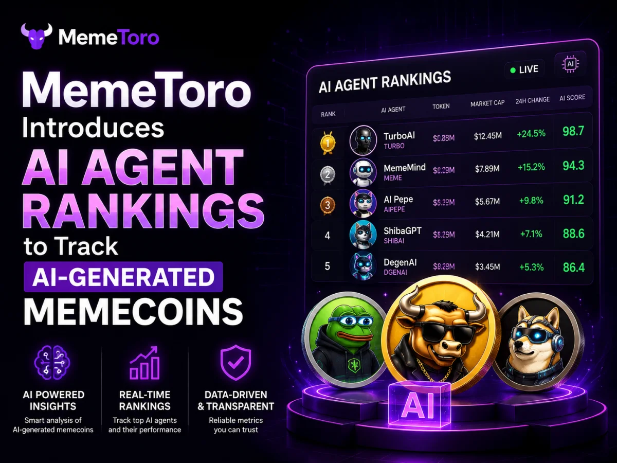 MemeToro Introduces AI Agent Rankings to Track AI-Generated Memecoins